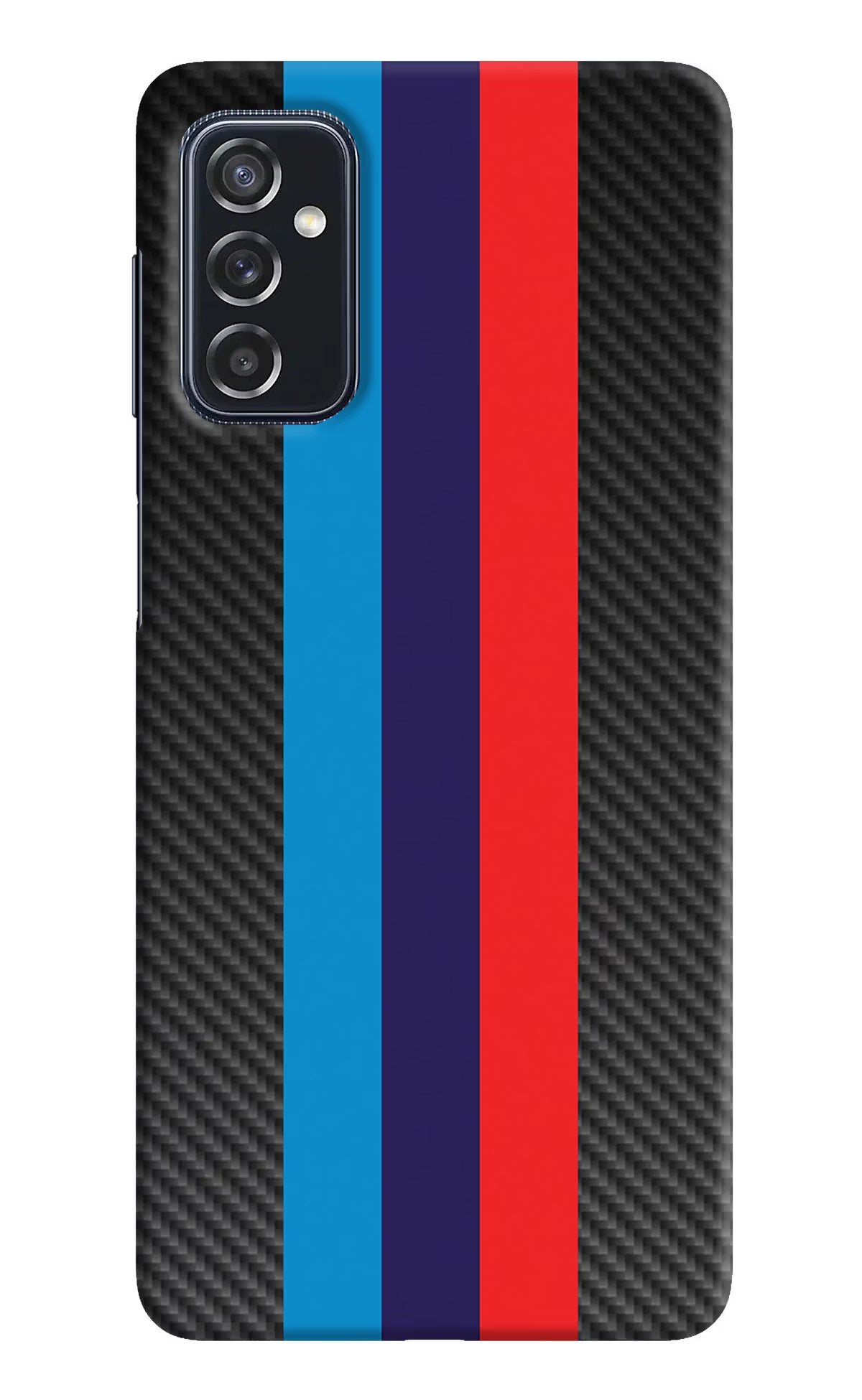 BMW Stripes Pattern Samsung M52 5G Hard Case Back Cover by Casekaro
