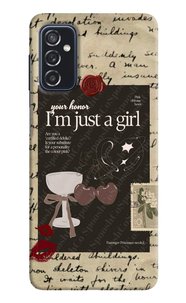 I am just a girl Samsung M52 5G Hard Case Back Cover by Casekaro