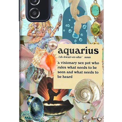 Aquarius Zodiac Samsung M52 5G Hard Case Back Cover by Casekaro