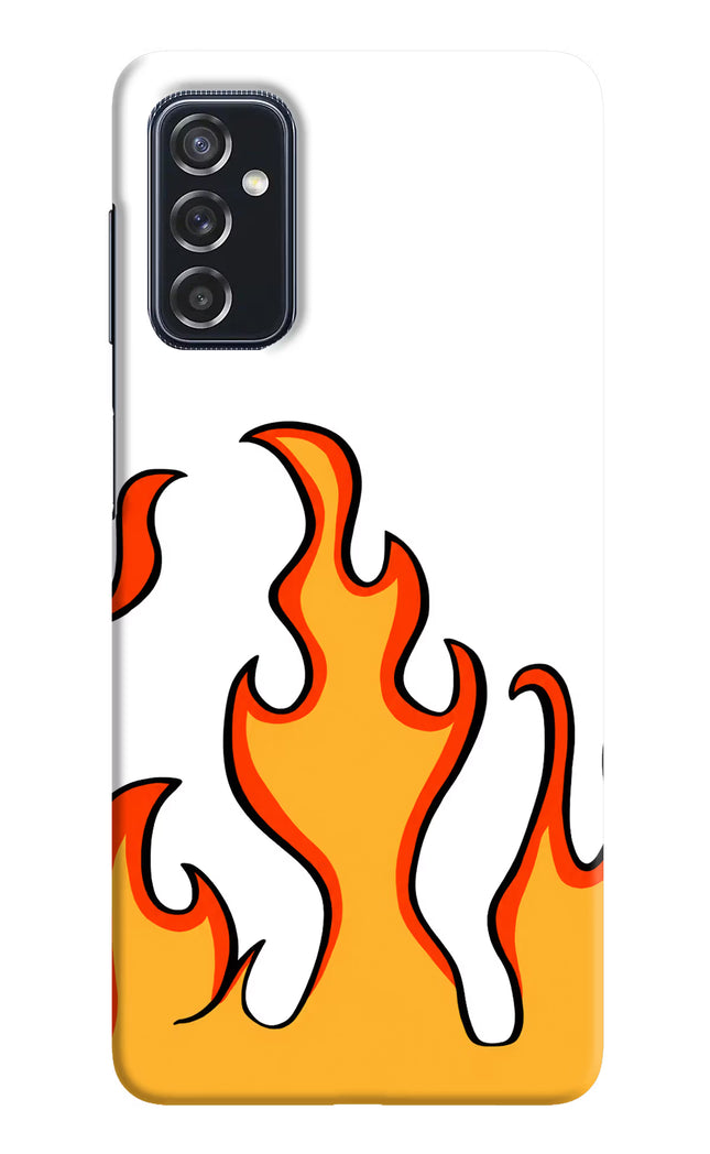 Fired Up – White Samsung M52 5G Hard Case Back Cover by Casekaro