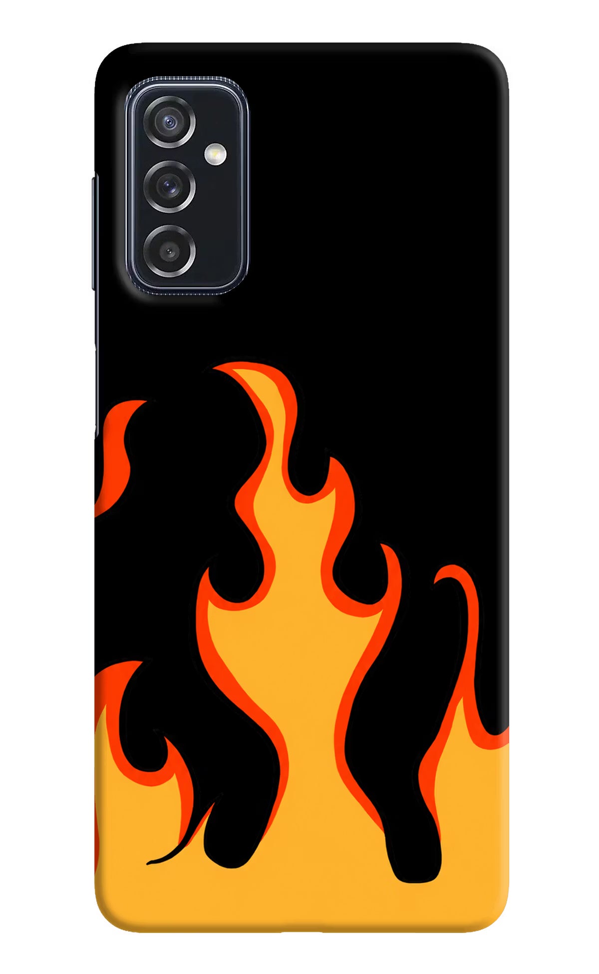 Fired Up – Black Samsung M52 5G Hard Case Back Cover by Casekaro
