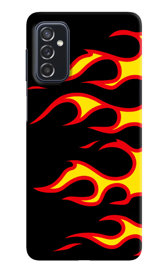 Side Sweep Flames Samsung M52 5G Hard Case Back Cover by Casekaro