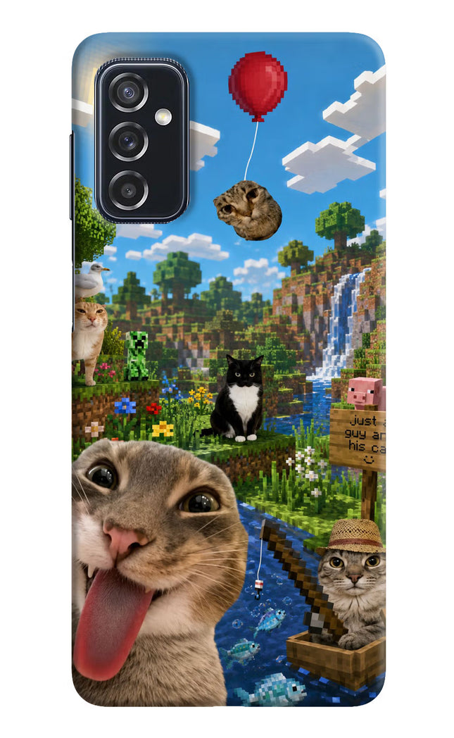 Minecraft Cat Chaos Samsung M52 5G Hard Case Back Cover by Casekaro