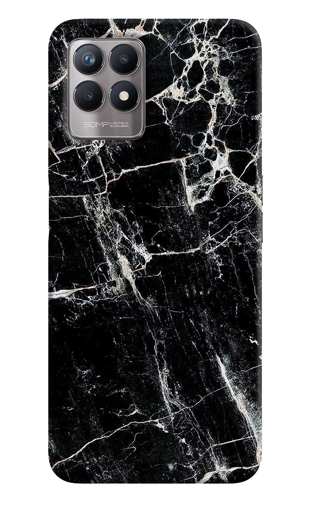 Black Marble Texture Realme 8i Back Cover