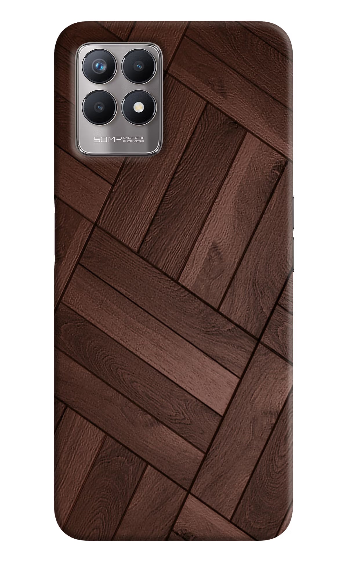 Wooden Texture Design Realme 8i Back Cover