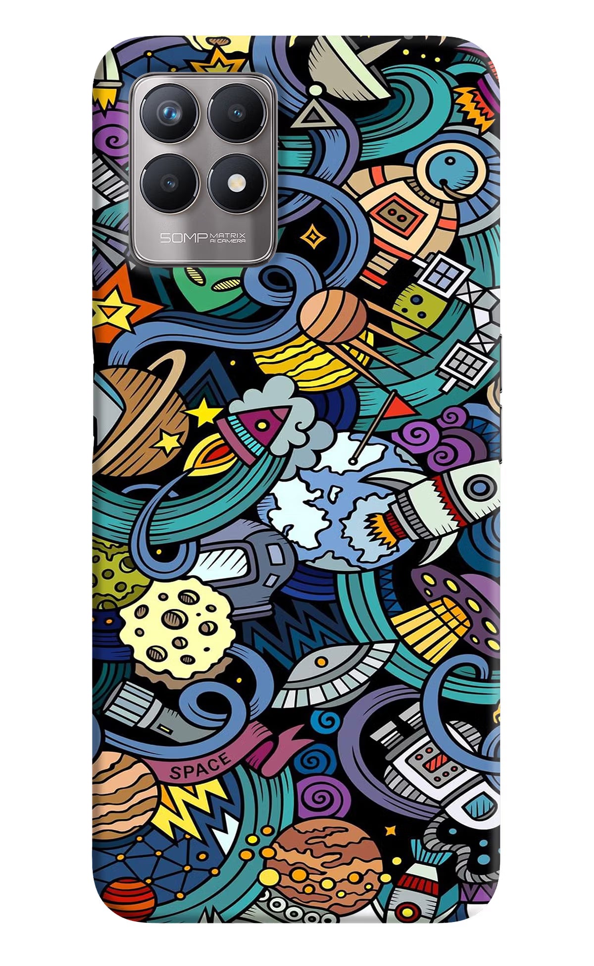 Space Abstract Realme 8i Back Cover