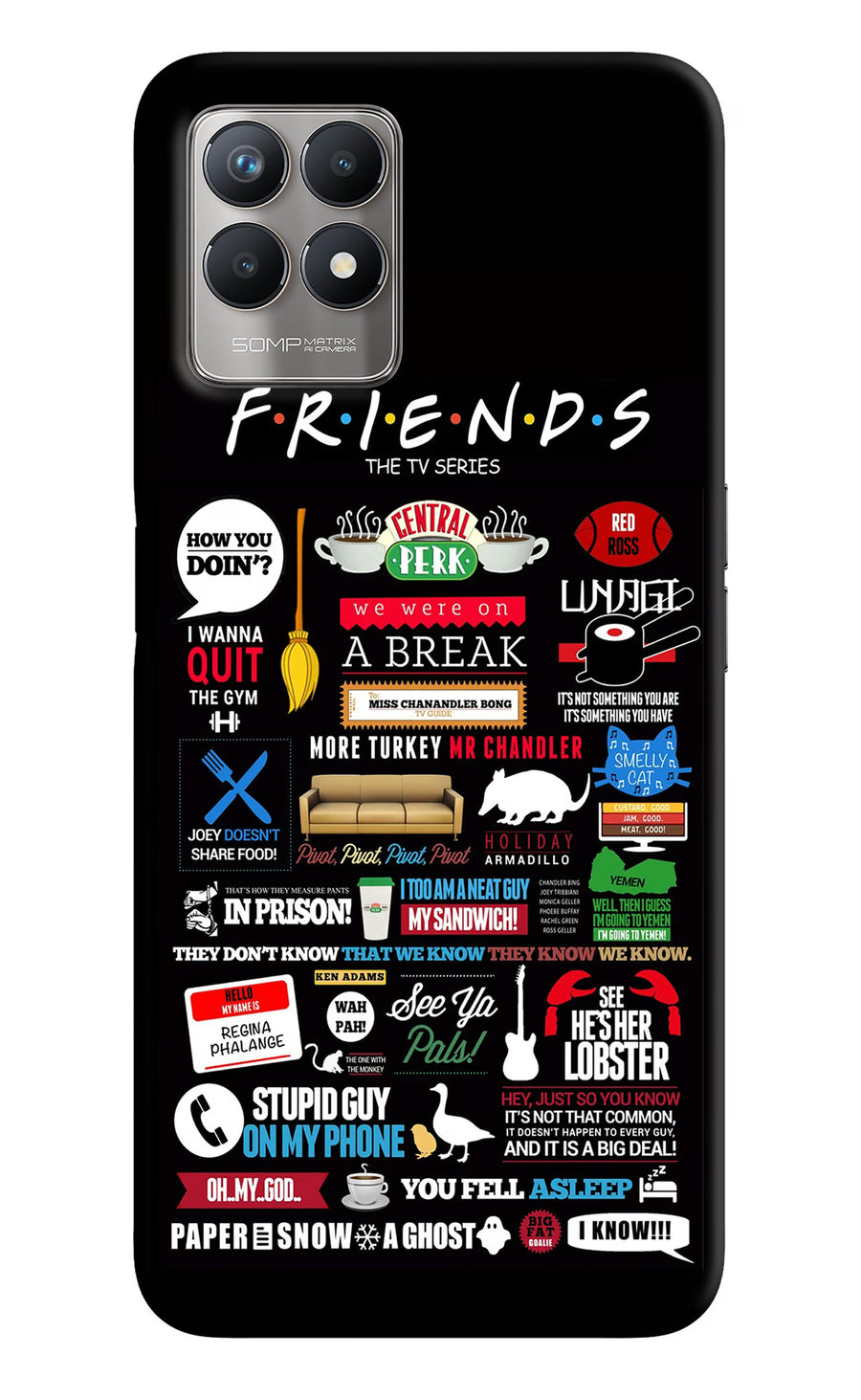 FRIENDS Realme 8i Back Cover, Hard case