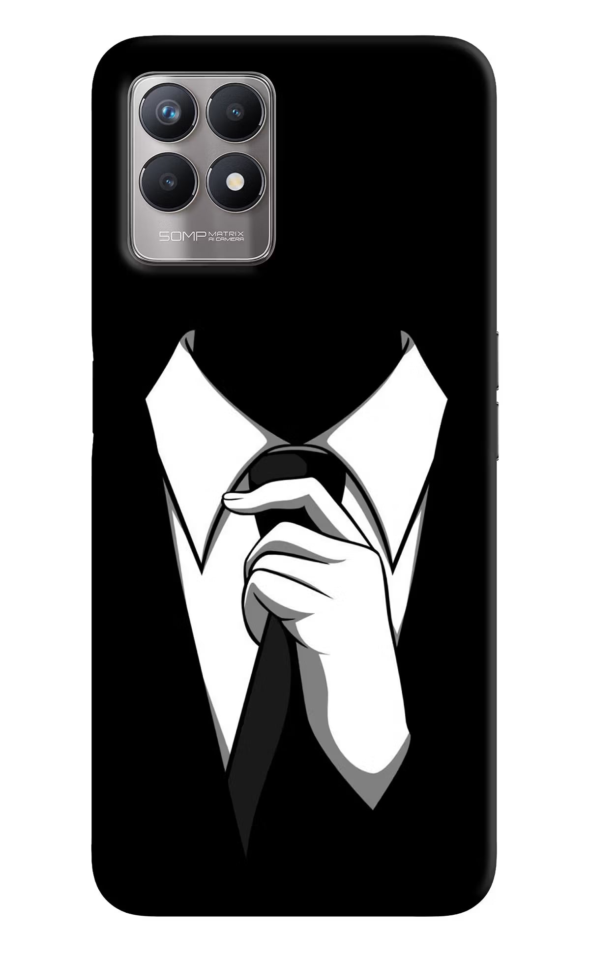 Black Tie Realme 8i Back Cover