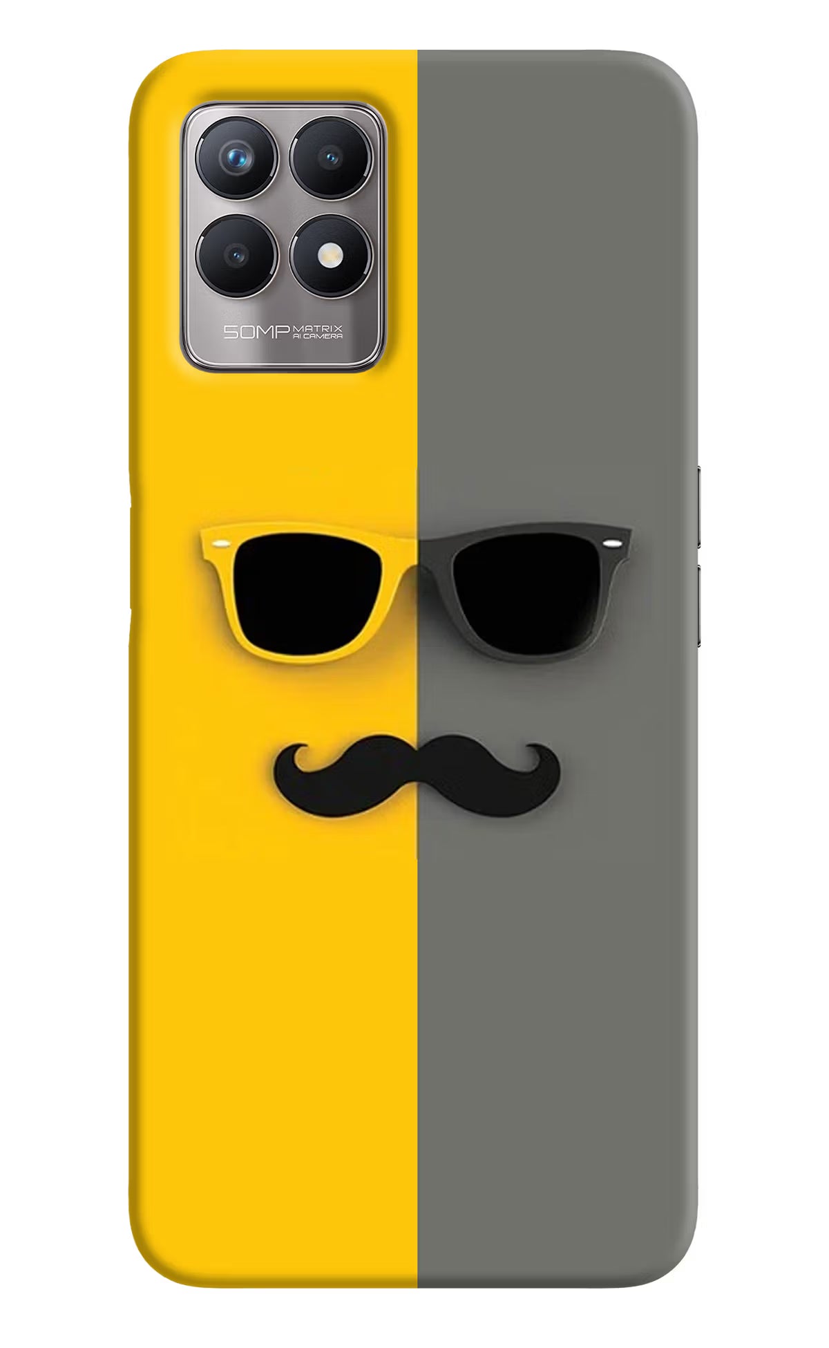 Sunglasses with Mustache Realme 8i Back Cover