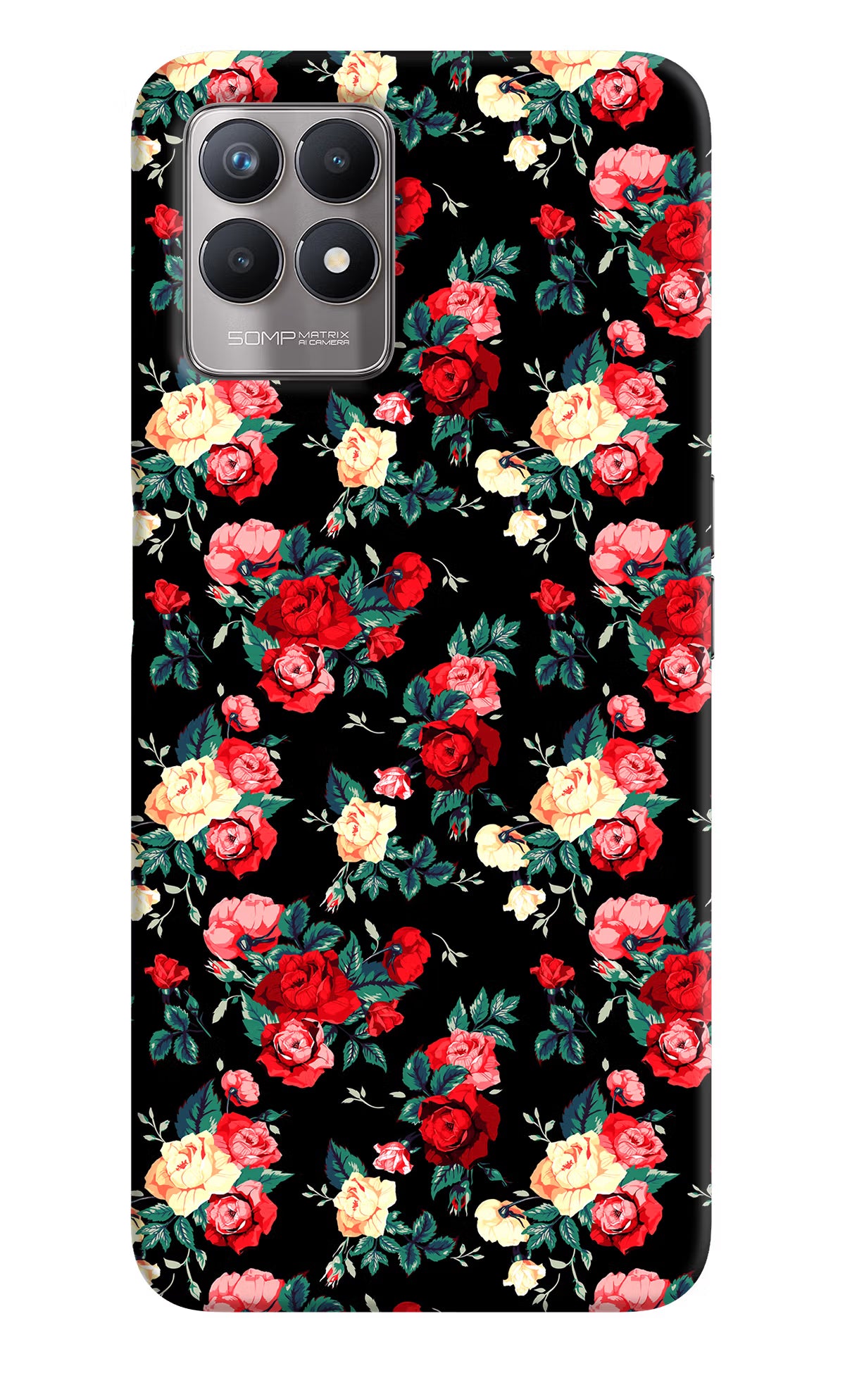 Rose Pattern Realme 8i Back Cover