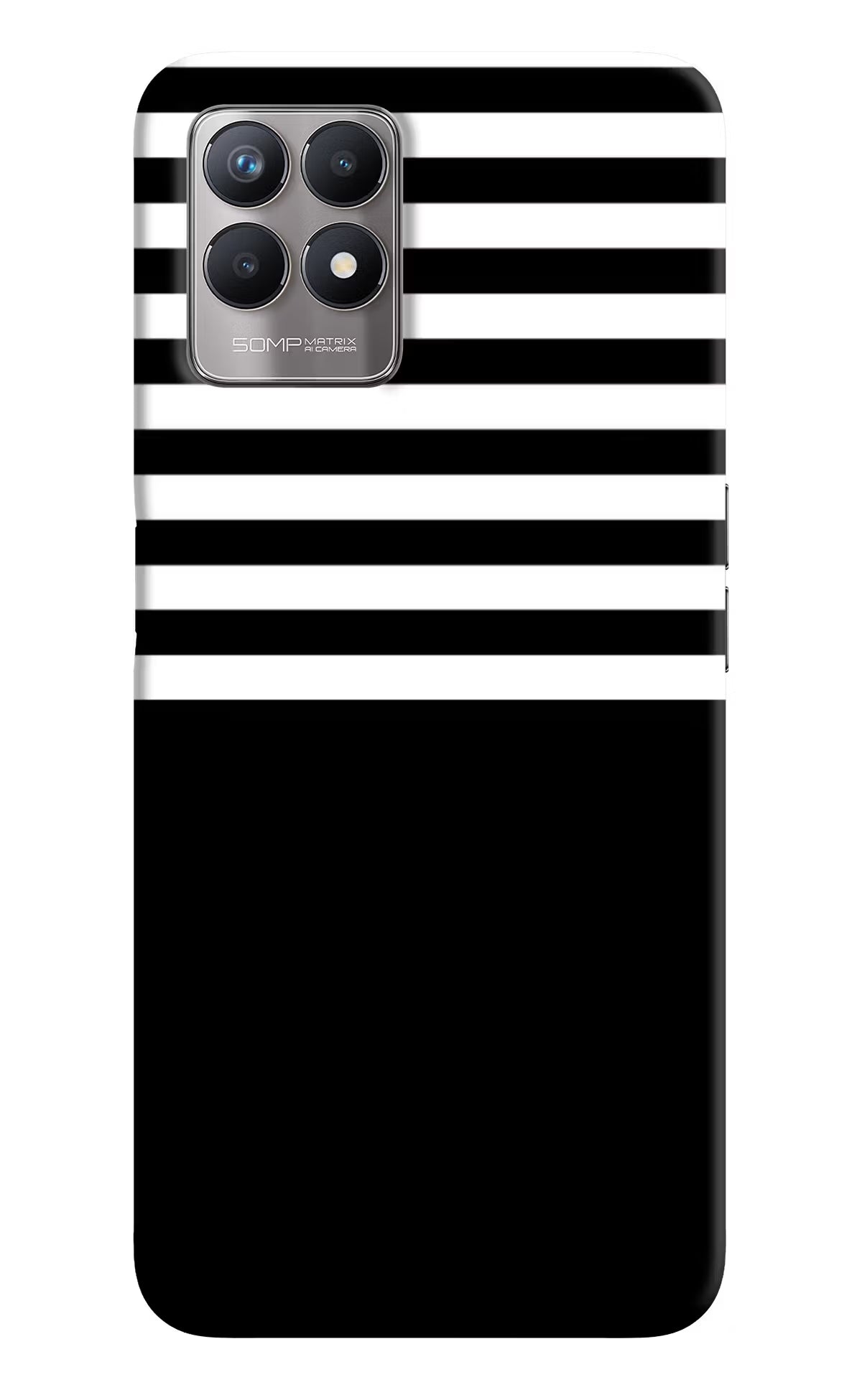Black and White Print Realme 8i Back Cover