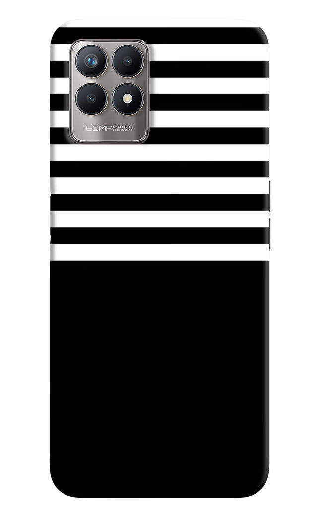 Black and White Print Realme 8i Hard Case Back Cover by Casekaro