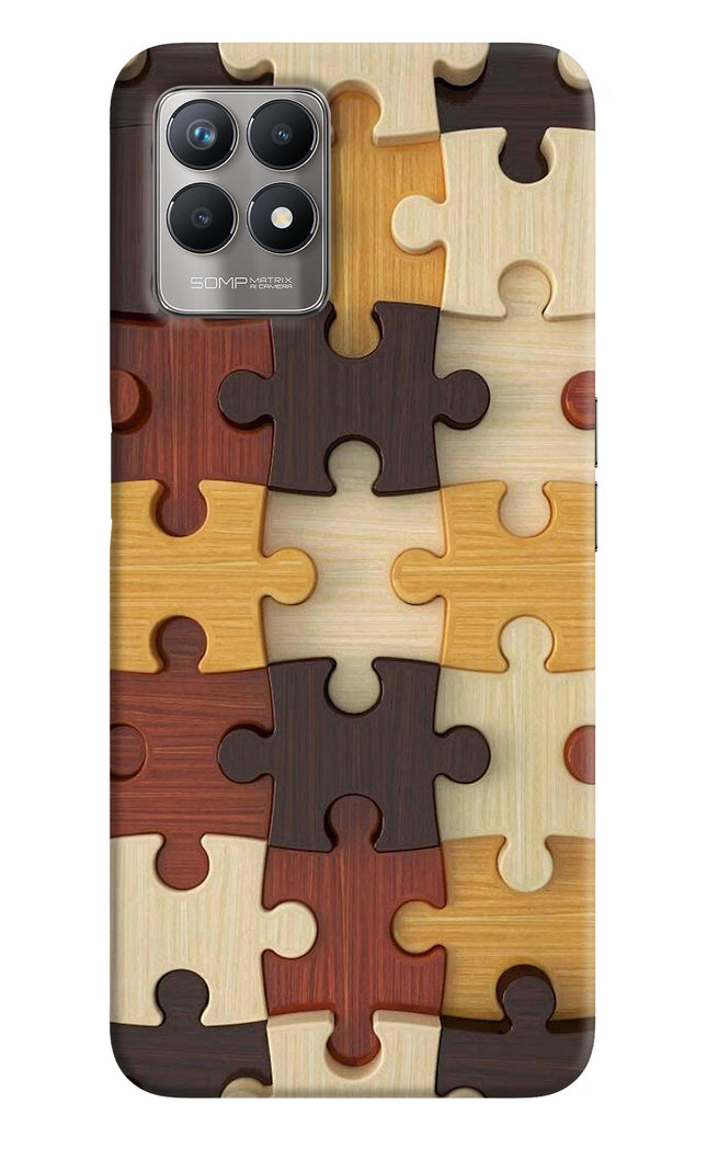 Wooden Puzzle Realme 8i Hard Case Back Cover by Casekaro
