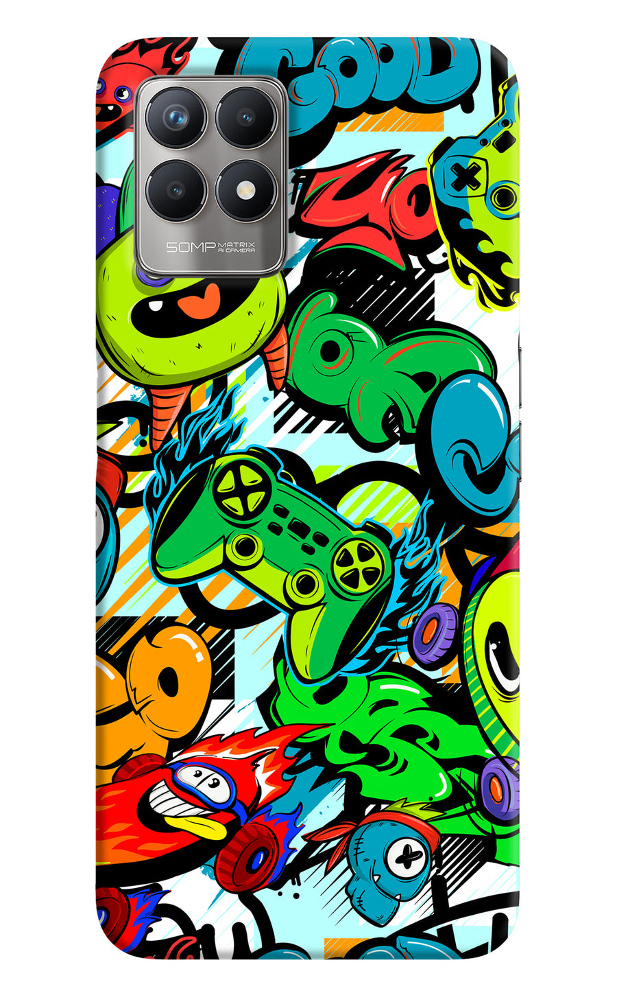 Game Doodle Realme 8i Back Cover, Hard case