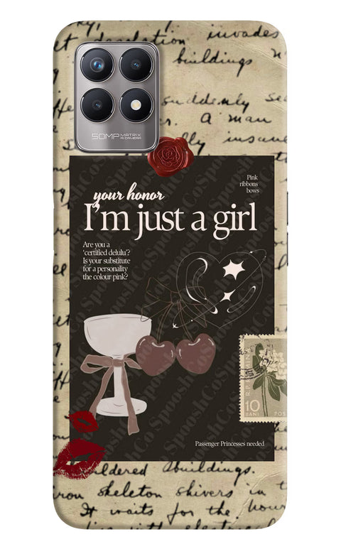 I am just a girl Realme 8i Back Cover