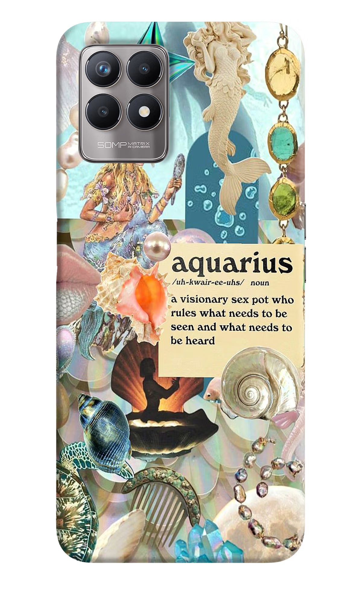 Aquarius Zodiac Realme 8i Hard Case Back Cover by Casekaro