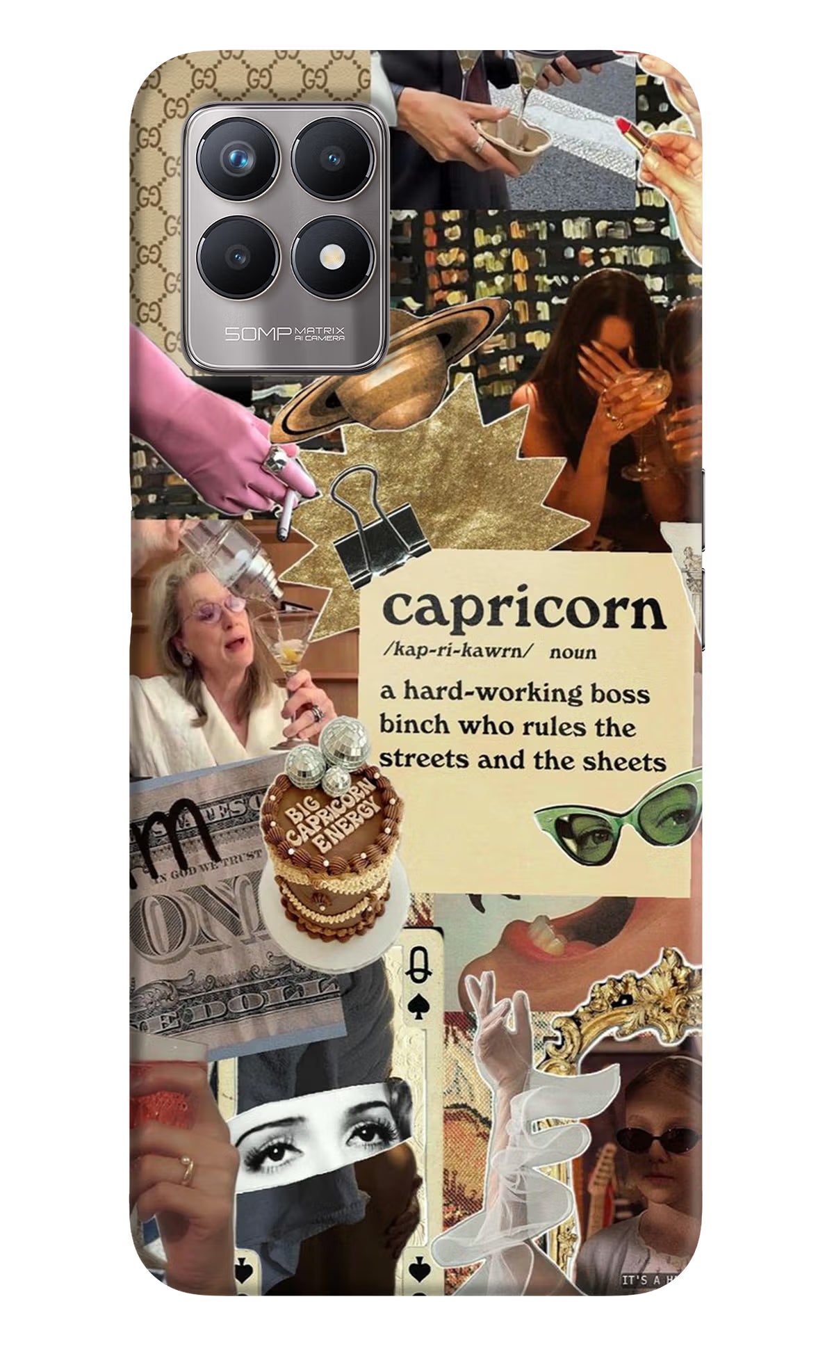 Capricorn Zodiac Realme 8i Hard Case Back Cover by Casekaro