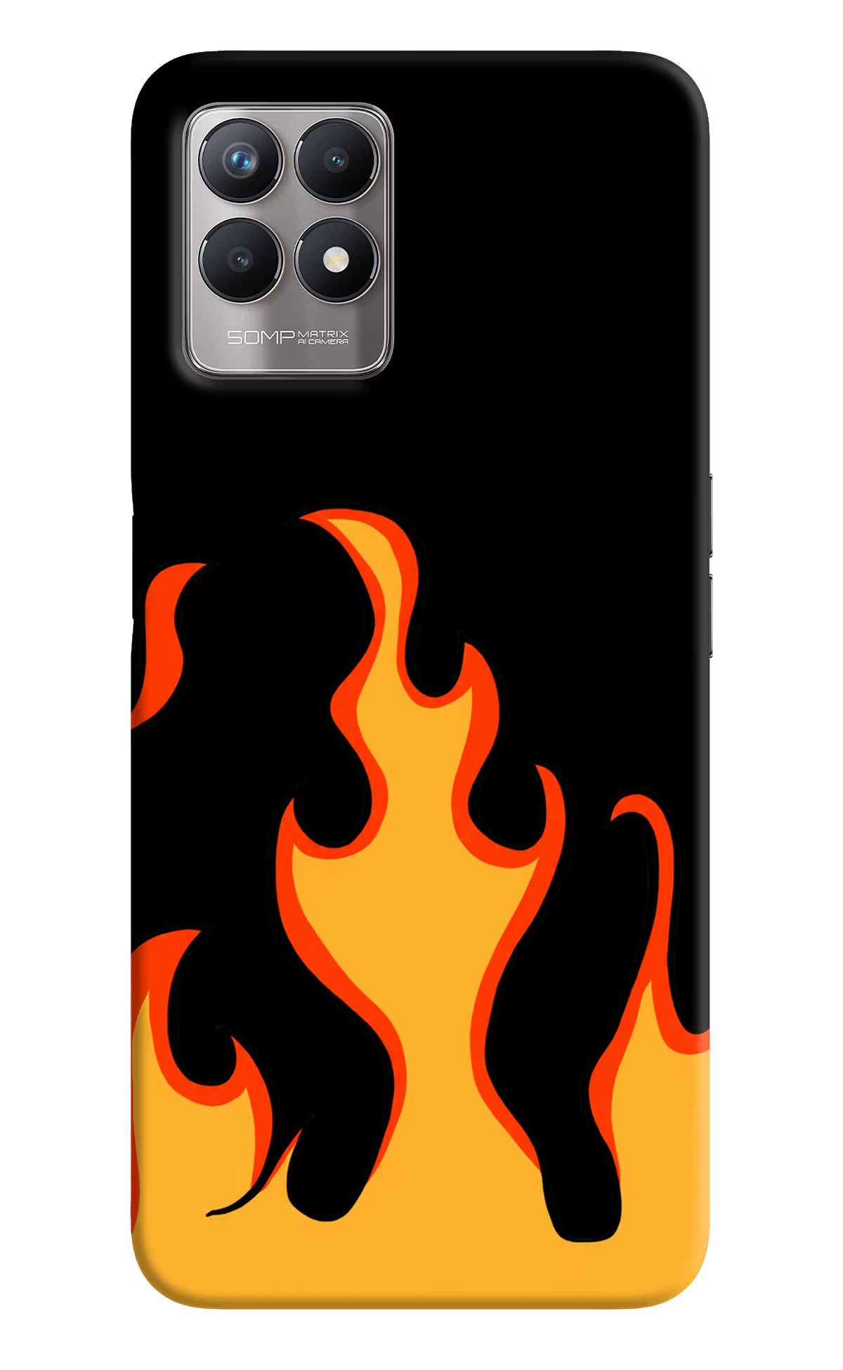 Fired Up – Black Realme 8i Hard Case Back Cover by Casekaro