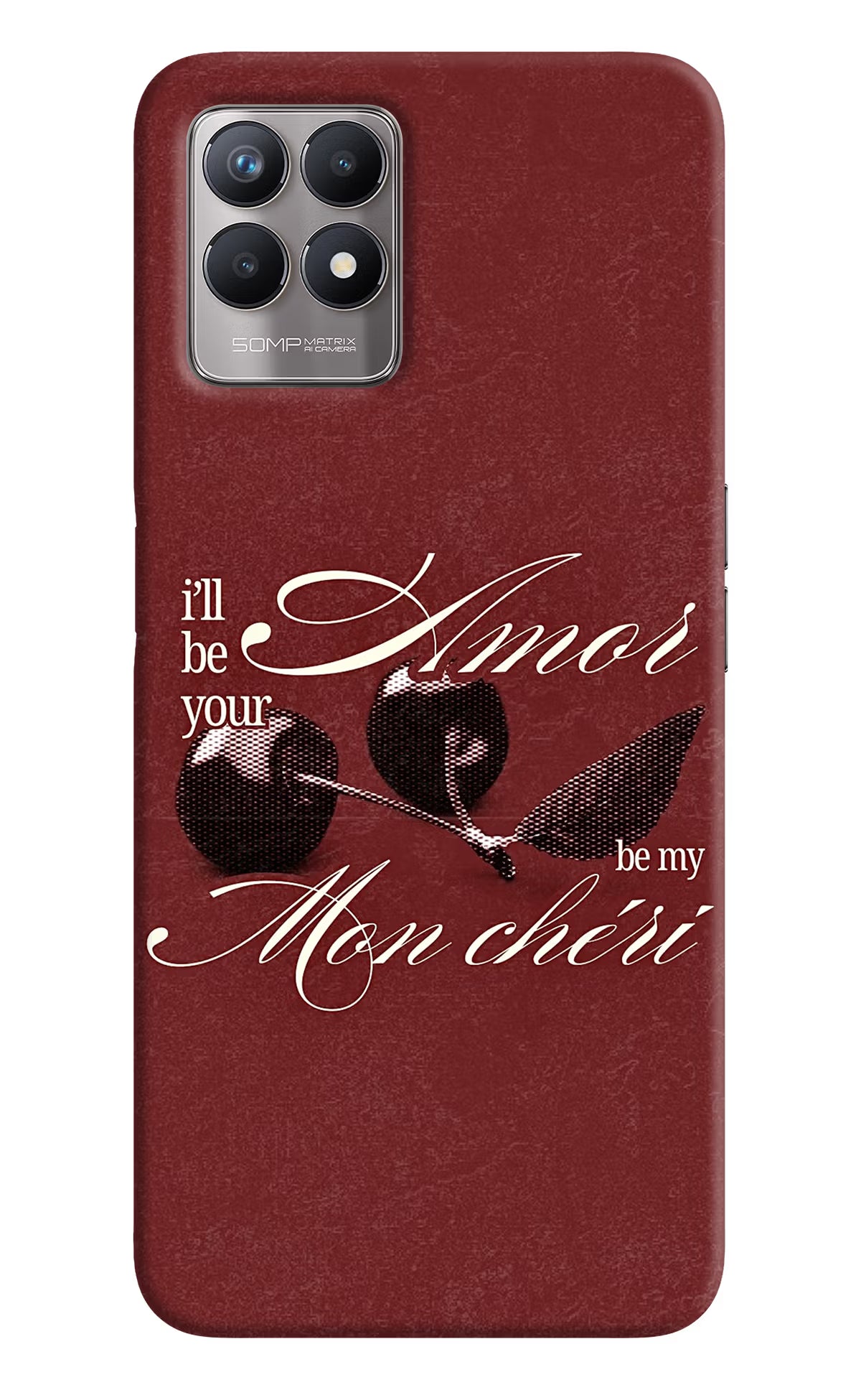 Velvet Cherry Realme 8i Back Cover