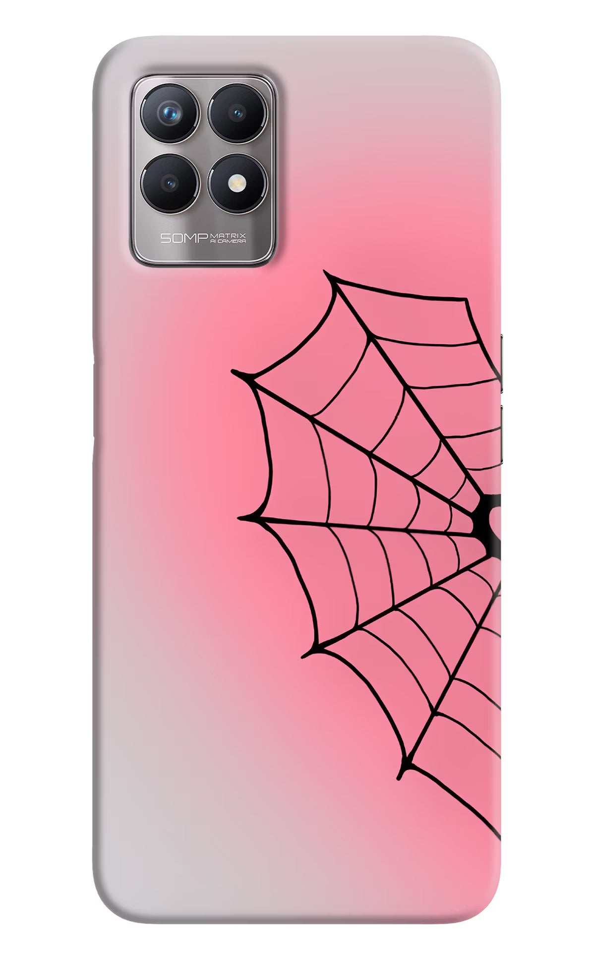 Pink Web Realme 8i Back Cover