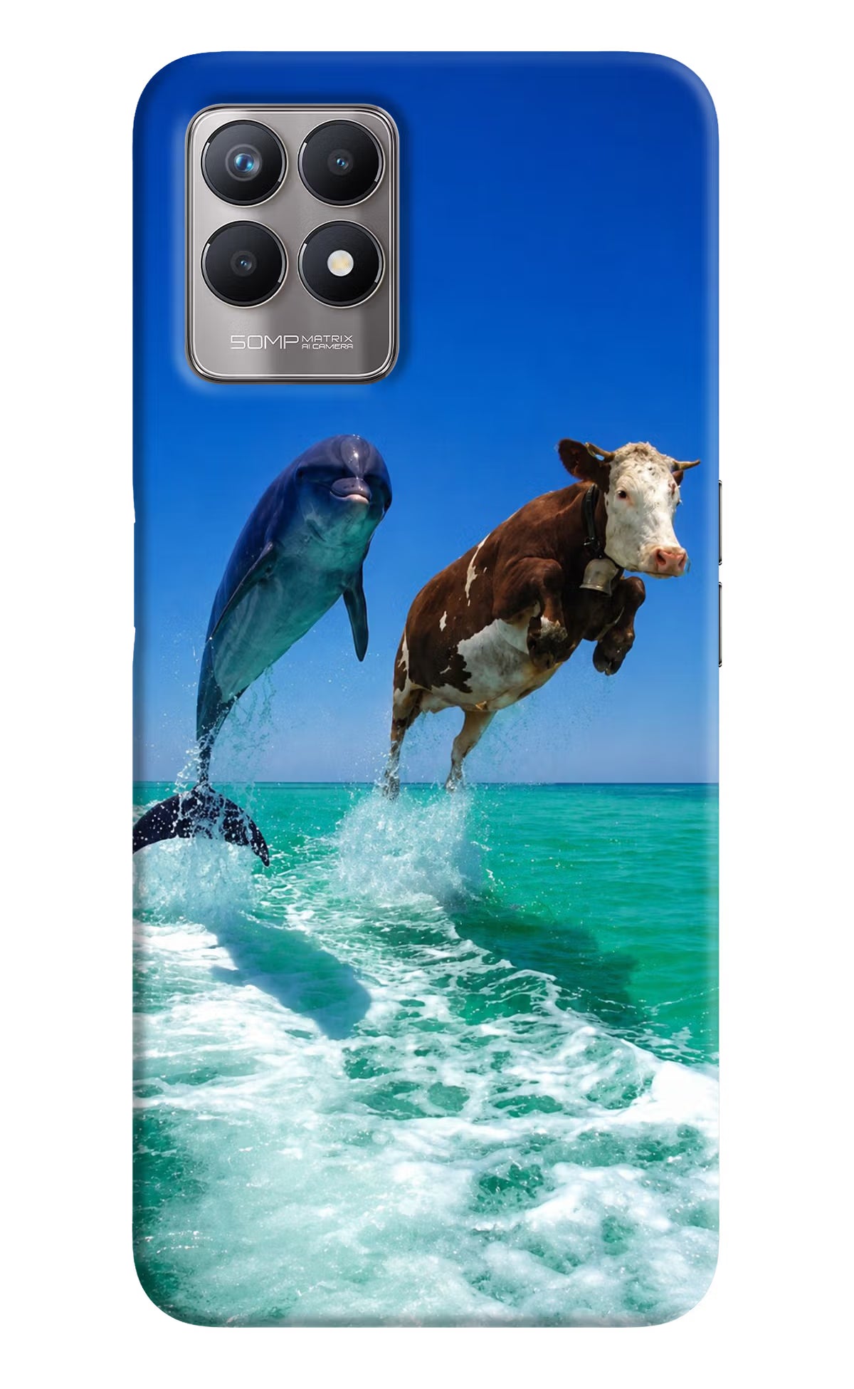 Dolphin vs Cow Realme 8i Back Cover
