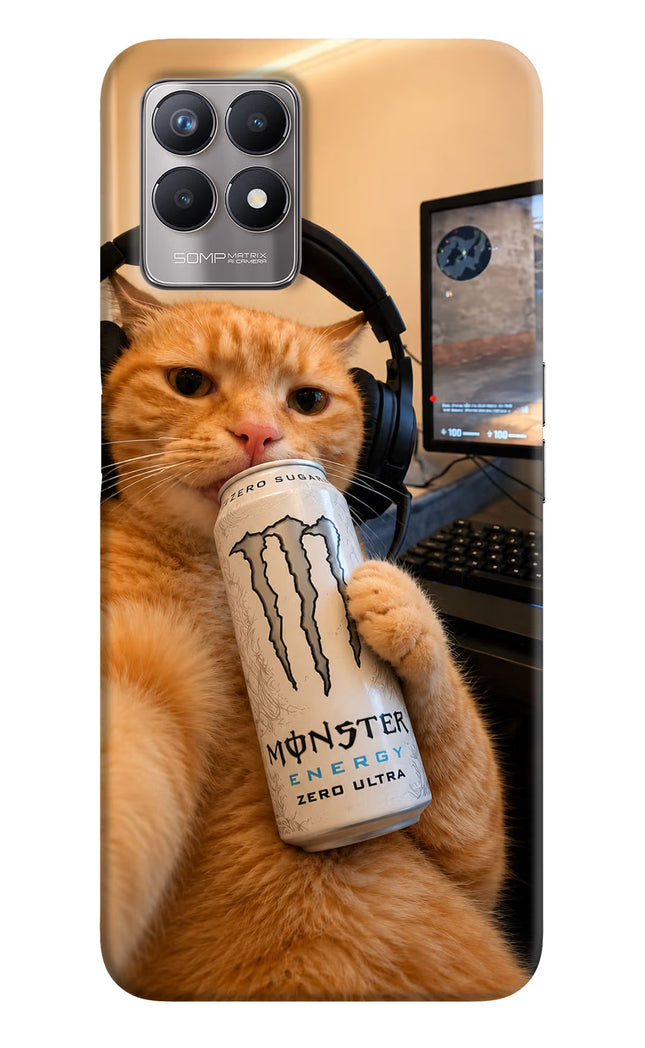 Gamer Cat Energy Realme 8i Hard Case Back Cover by Casekaro