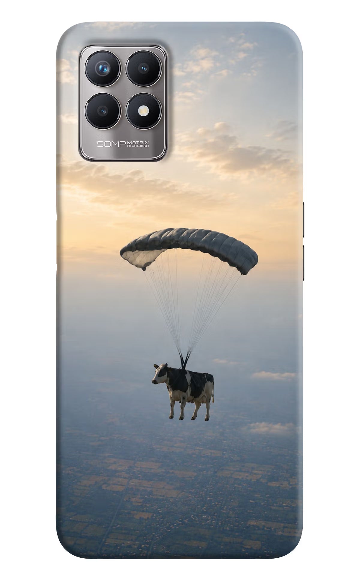 Skydiving Cow Realme 8i Back Cover