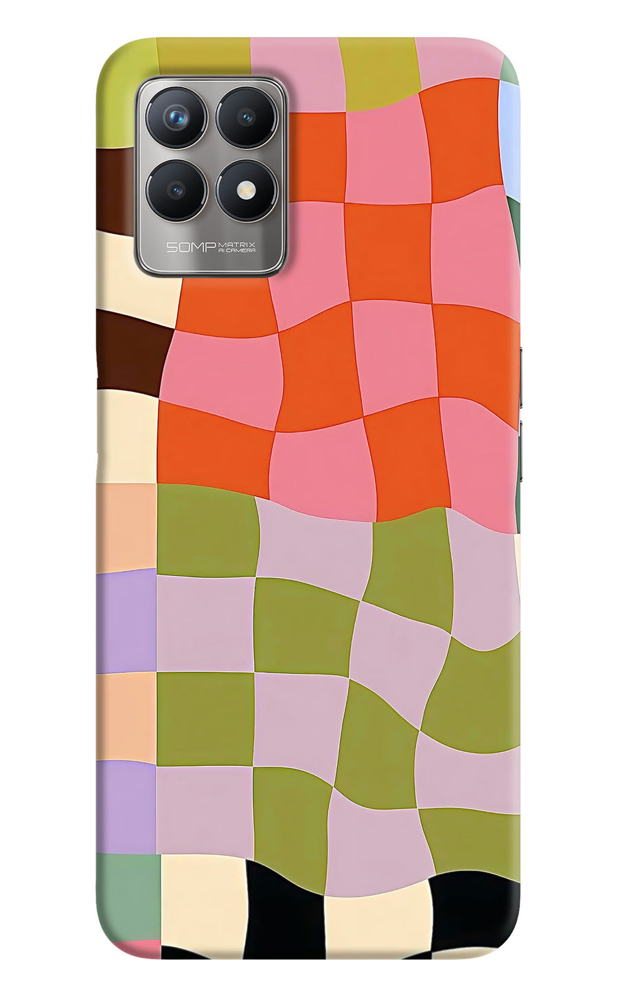 Wavy Grid Realme 8i Back Cover, Hard case