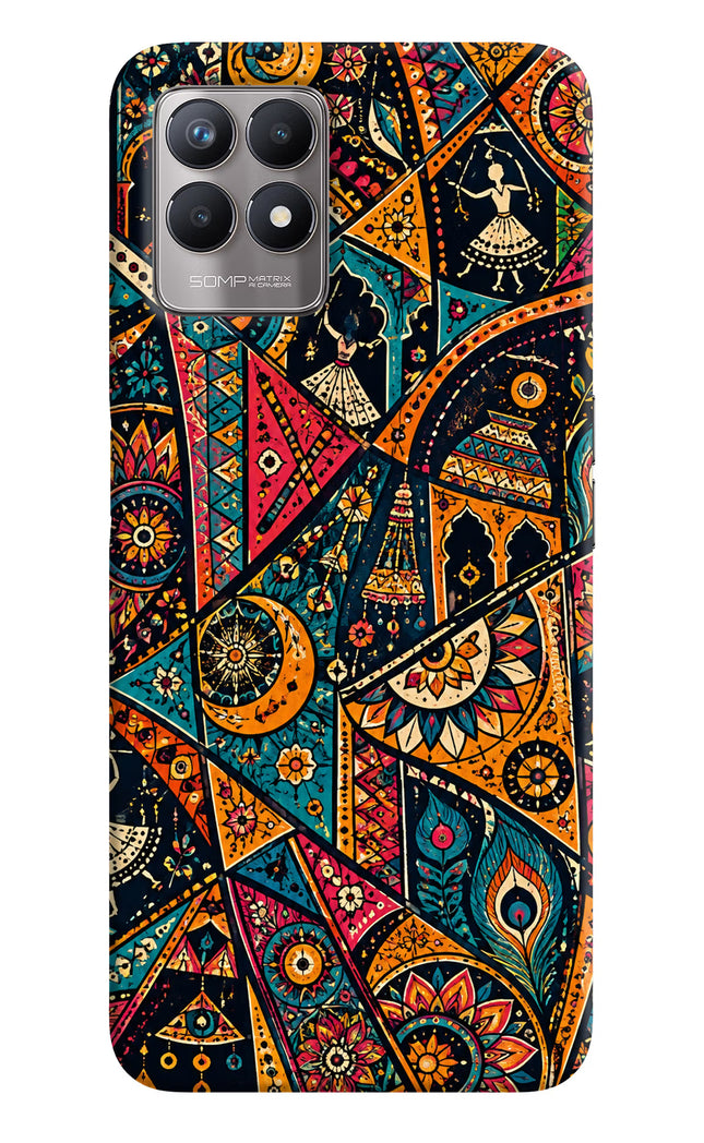 Folk Print Realme 8i Hard Case Back Cover by Casekaro