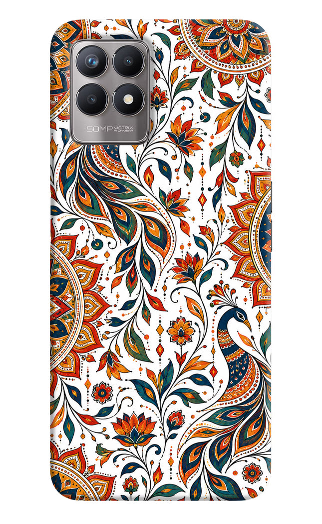 White Mayura Realme 8i Hard Case Back Cover by Casekaro