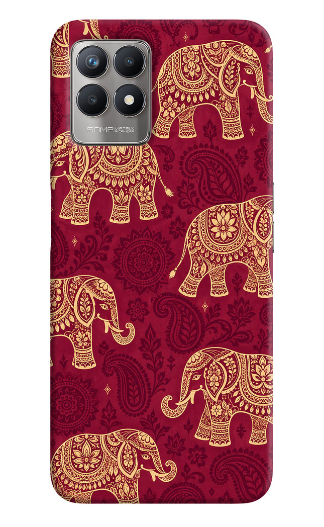 Maroon Elephant Realme 8i Hard Case Back Cover by Casekaro