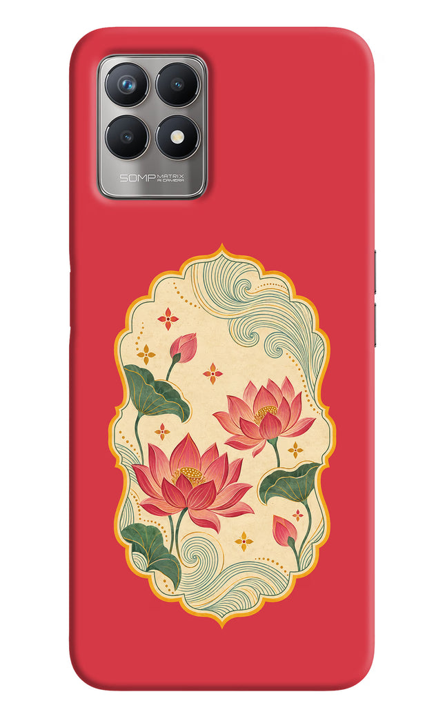 Pink Lotus Realme 8i Hard Case Back Cover by Casekaro