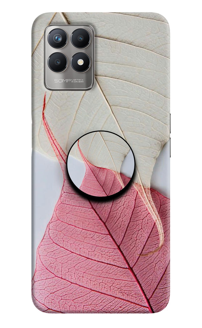 White Pink Leaf Realme 8i Pop Case by Casekaro