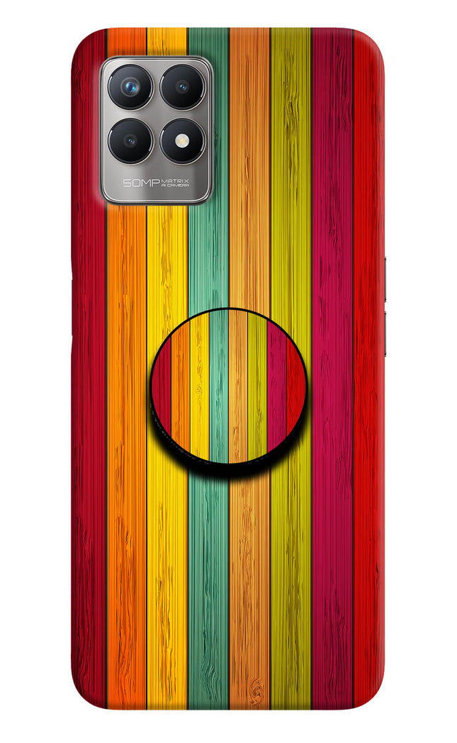Multicolor Wooden Realme 8i Pop Case by Casekaro