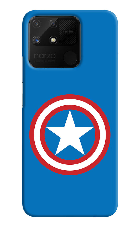 Captain America Logo Realme Narzo 50A Hard Case Back Cover by Casekaro