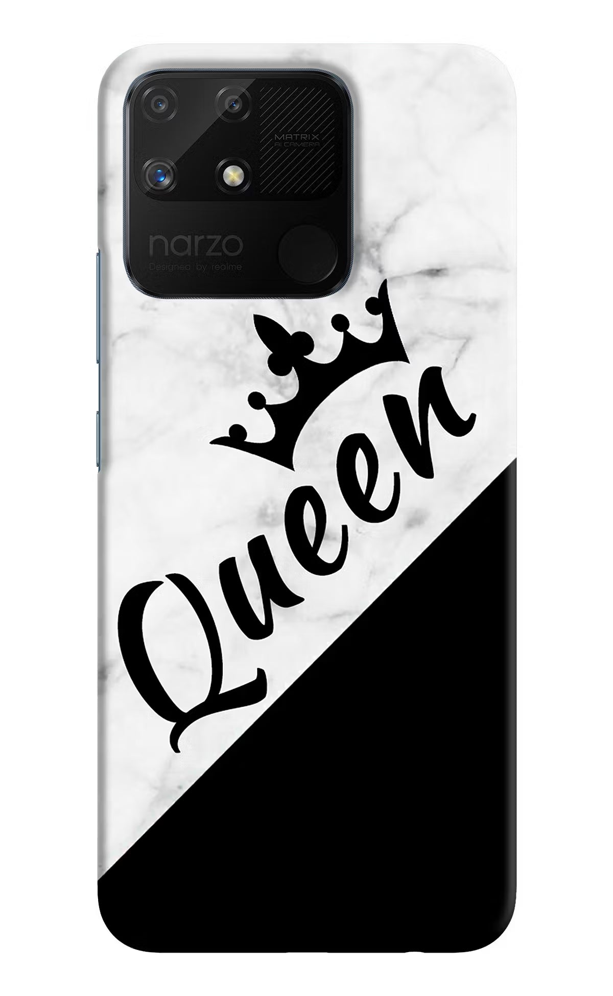 Queen Realme Narzo 50A Hard Case Back Cover by Casekaro