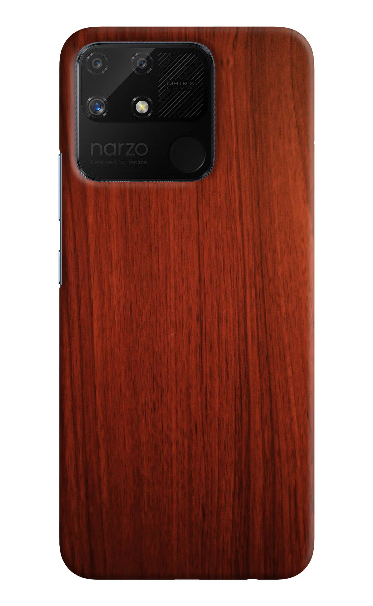 Wooden Plain Pattern Realme Narzo 50A Hard Case Back Cover by Casekaro