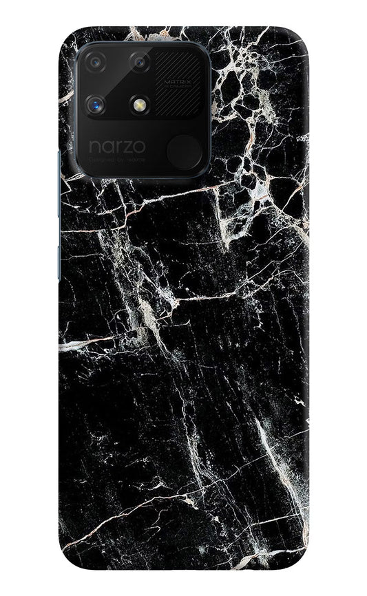 Black Marble Texture Realme Narzo 50A Hard Case Back Cover by Casekaro