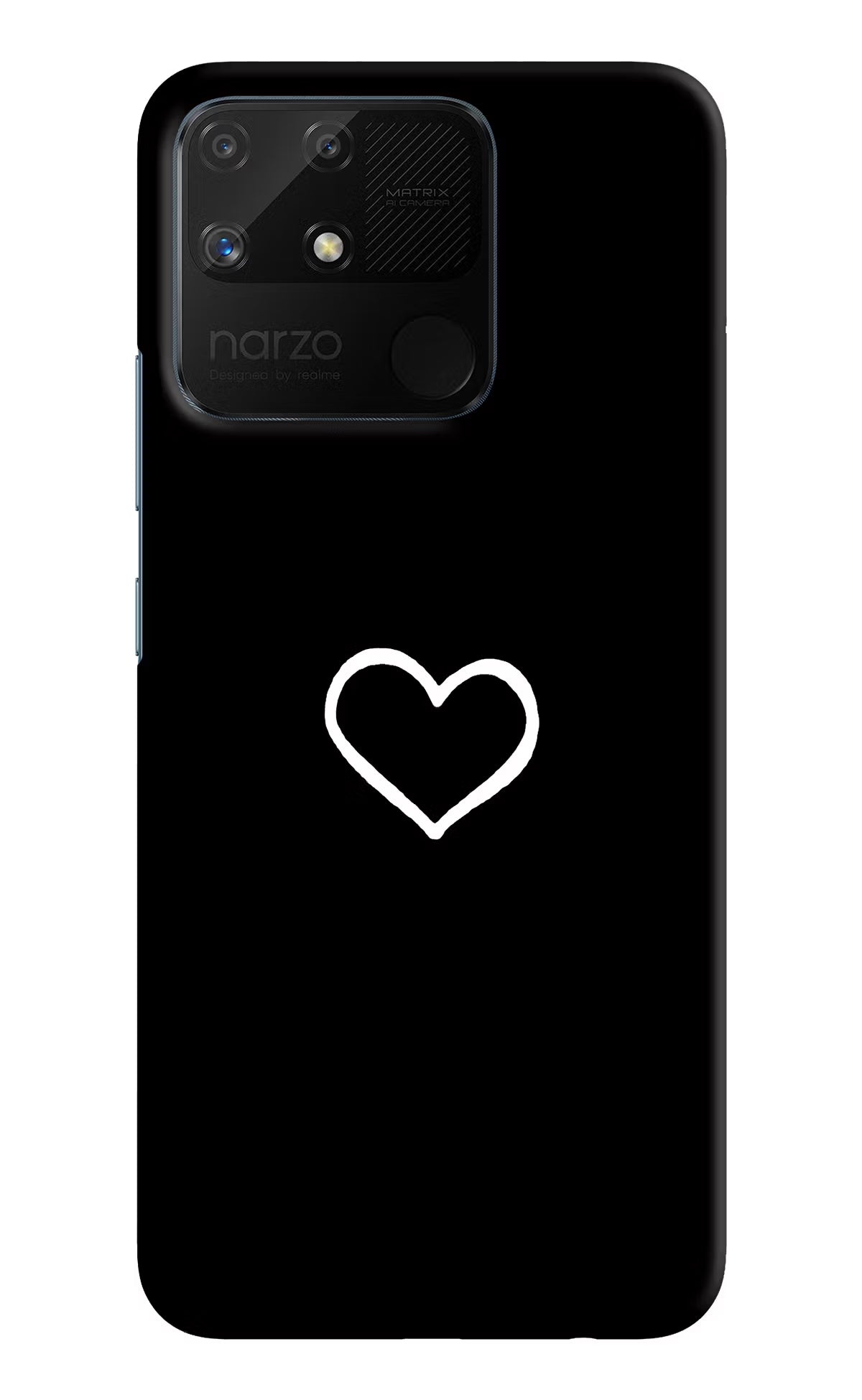 Heart Realme Narzo 50A Hard Case Back Cover by Casekaro