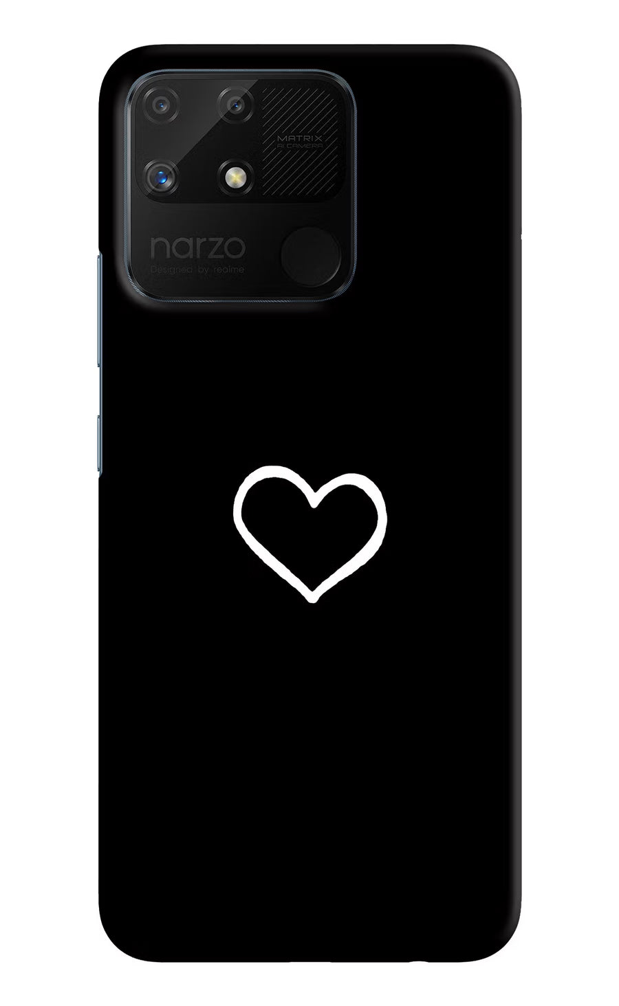 Heart Realme Narzo 50A Back Cover, Hard case
