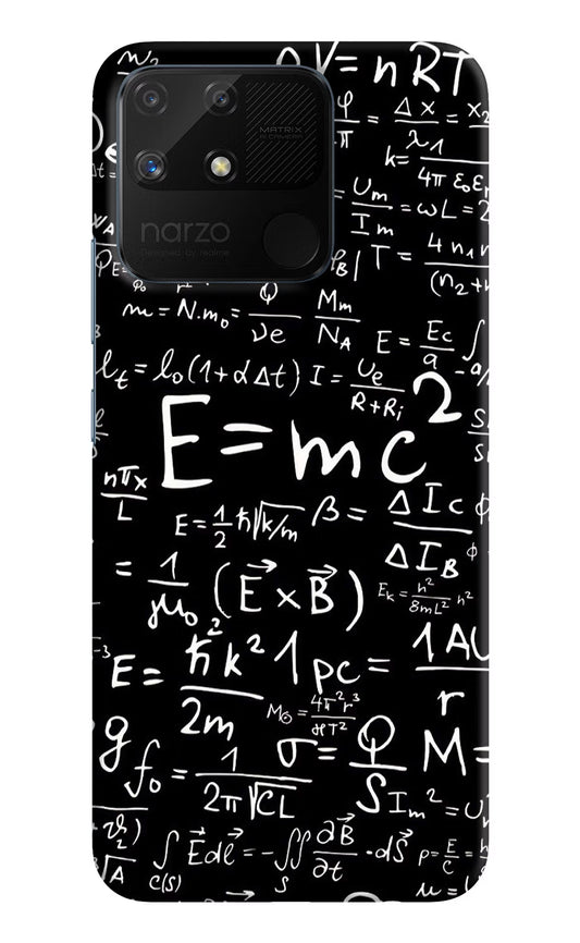 Physics Formula Realme Narzo 50A Hard Case Back Cover by Casekaro