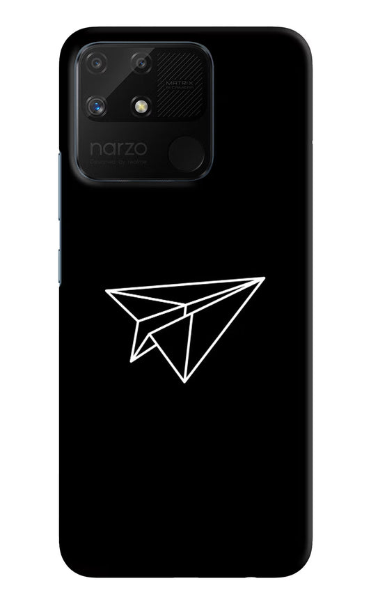 Paper Plane White Realme Narzo 50A Hard Case Back Cover by Casekaro