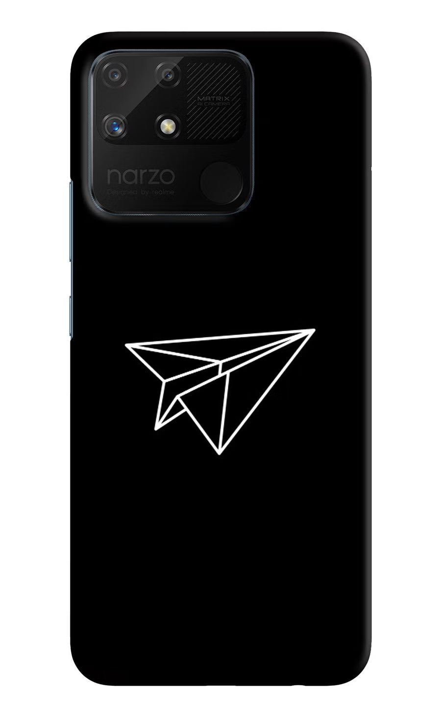 Paper Plane White Realme Narzo 50A Back Cover, Hard case