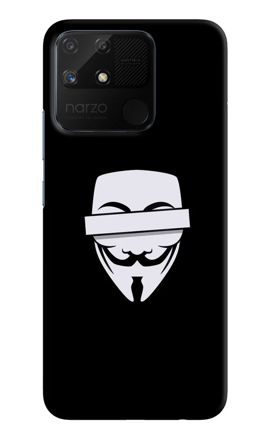 Anonymous Face Realme Narzo 50A Hard Case Back Cover by Casekaro