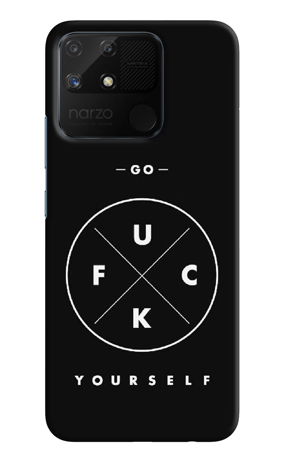 Go Fuck Yourself Realme Narzo 50A Hard Case Back Cover by Casekaro
