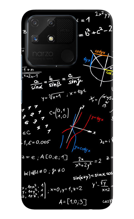 Mathematics Formula Realme Narzo 50A Hard Case Back Cover by Casekaro