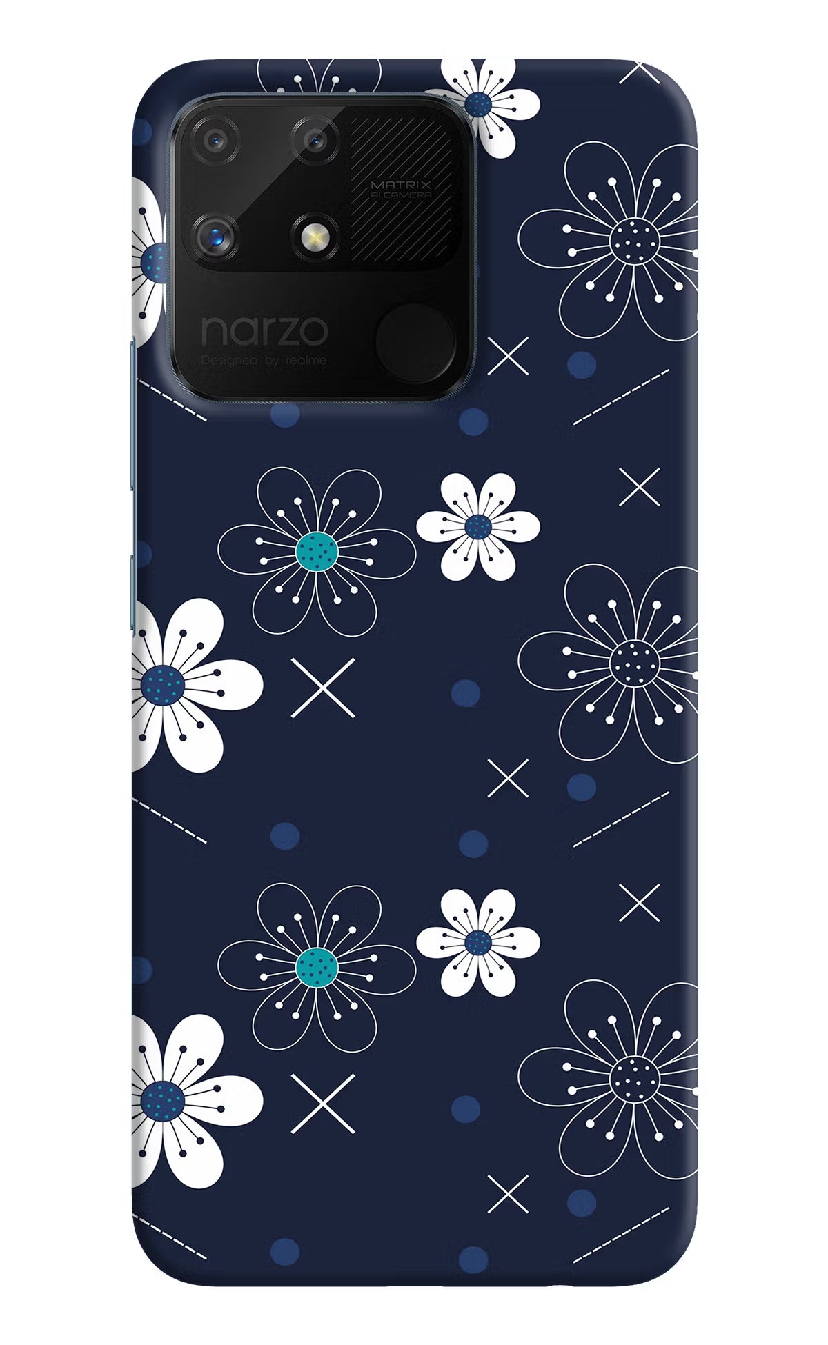 Flowers Realme Narzo 50A Hard Case Back Cover by Casekaro