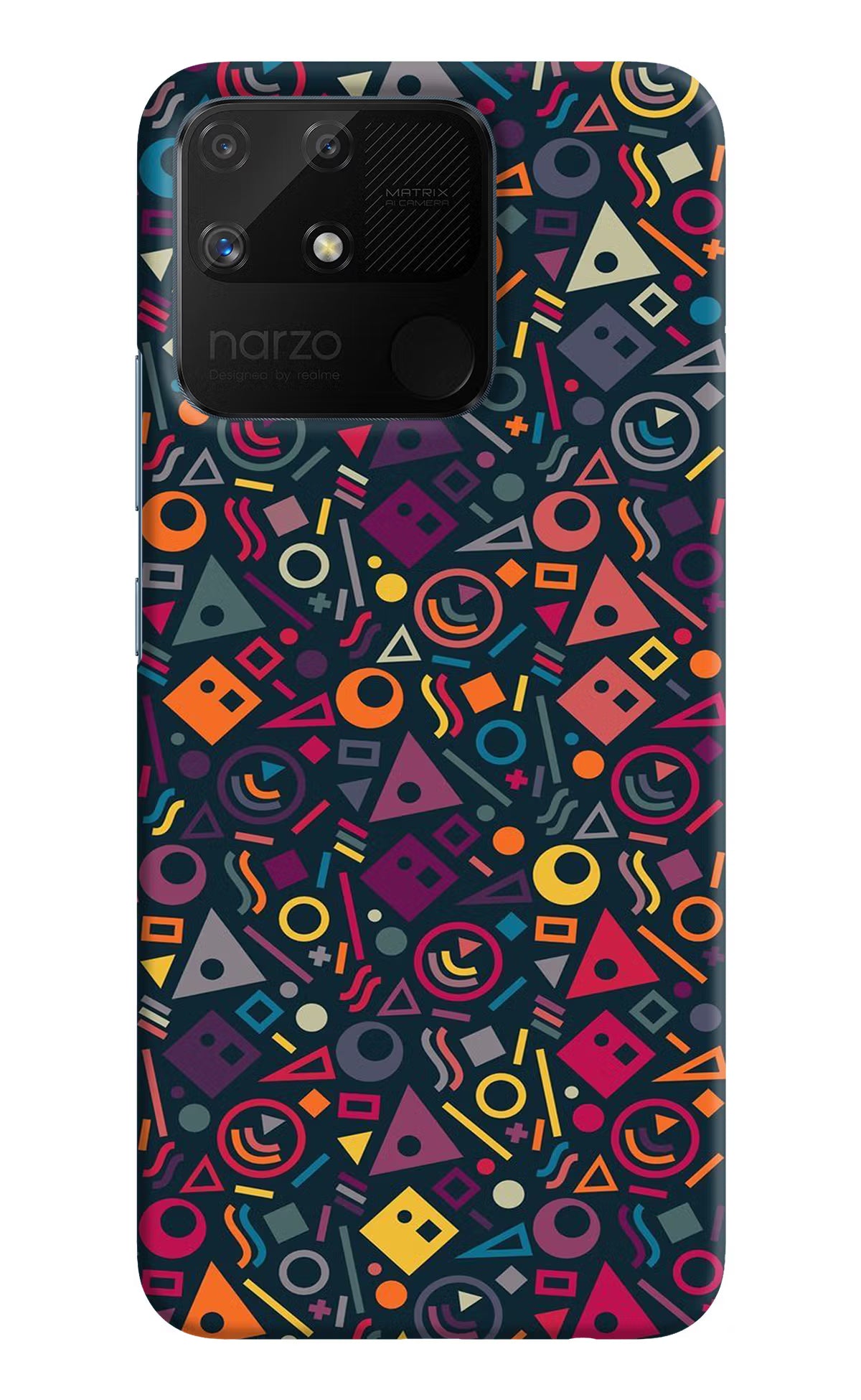 Geometric Abstract Realme Narzo 50A Hard Case Back Cover by Casekaro