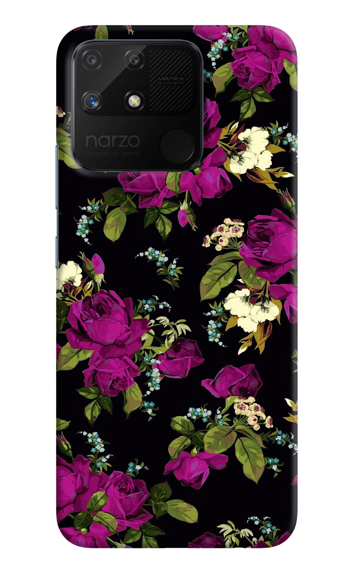 Flowers Realme Narzo 50A Hard Case Back Cover by Casekaro