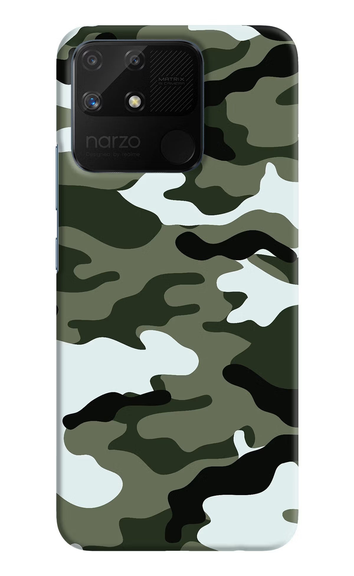 Camouflage Realme Narzo 50A Hard Case Back Cover by Casekaro